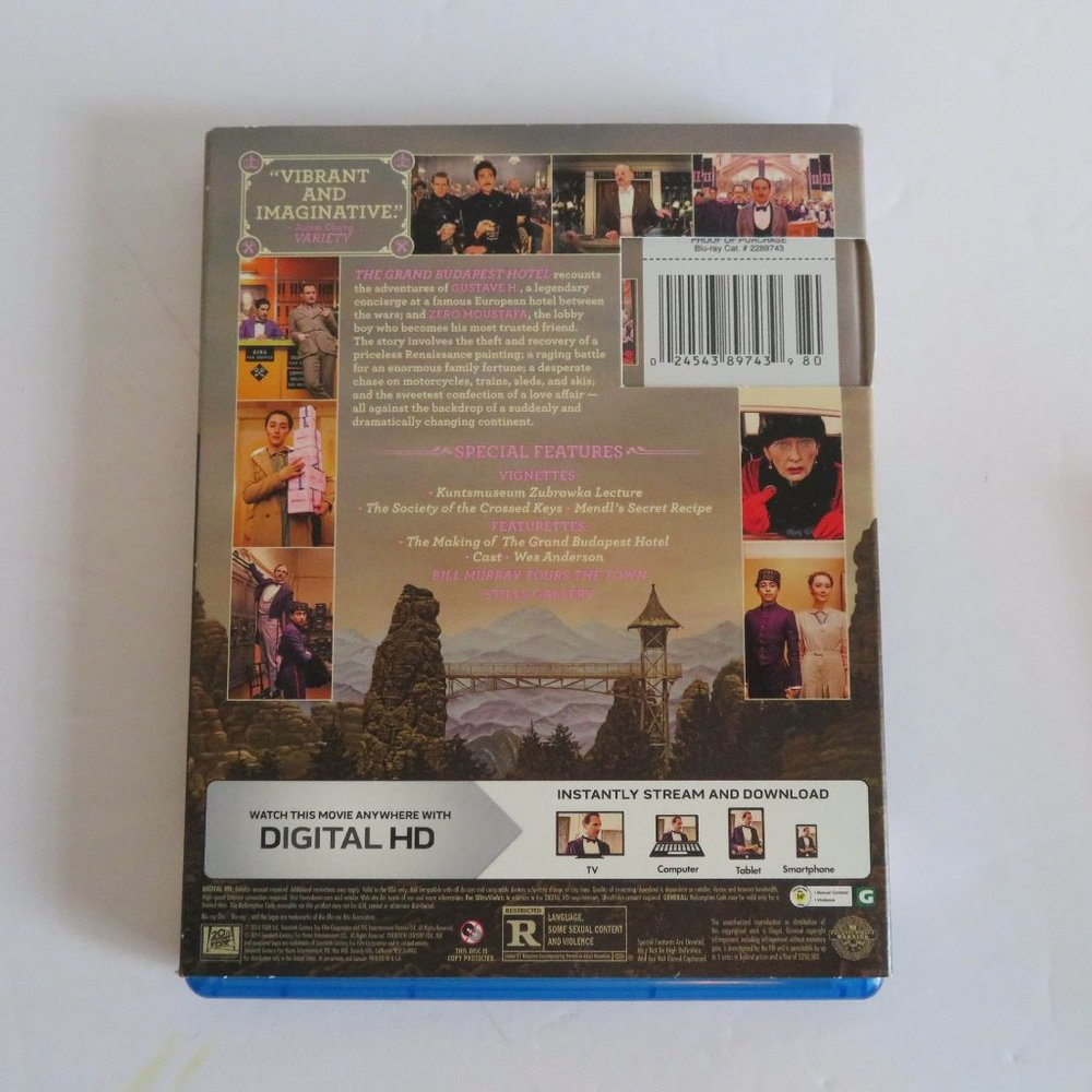The Grand Budapest Hotel - Blu-Ray, DVD, NWT - Picture 2 of 2